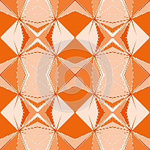 Seamless pixelated geometric orange pattern