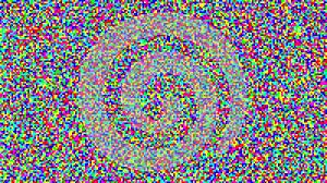 Seamless pixelated tv noise texture. Color television signal noise grain. Screen interferences and glitches. Grunge