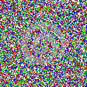 Seamless pixelated tv noise texture. Television signal noise grain. Screen interferences and glitches. Grunge vector photo