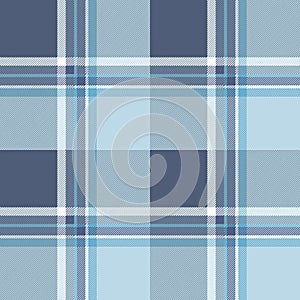 Seamless plaid pattern in dusty navy, light blue and white