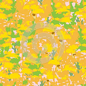 Seamless plants pattern background with abstract colourful flowerfield , greeting card or fabric