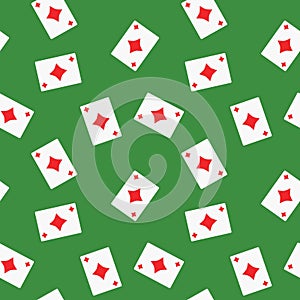 Seamless Playing Cards Diamonds Suit Pattern Background