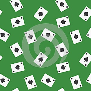 Seamless Playing Cards Spades Suit Pattern Background