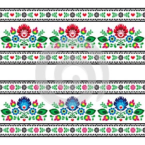 Seamless Polish folk pattern with flowers