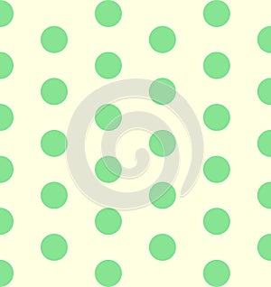 Seamless polka dot green pastel pattern, background, vector illustration