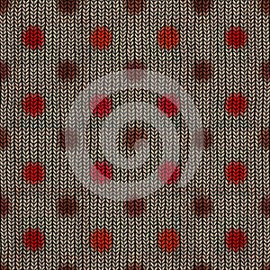 Seamless polka dot knitted pattern