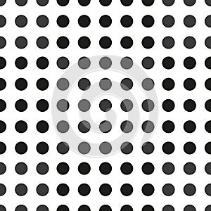 Seamless polka dot pattern. Black dots on white background. Vector illustration