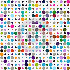 Seamless polka dot pattern with colorful circles