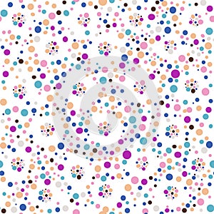 Seamless polka dot pattern, vector background.