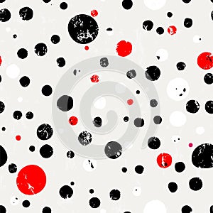 seamless background pattern, with circles/dots, strokes and splashes, black and white photo