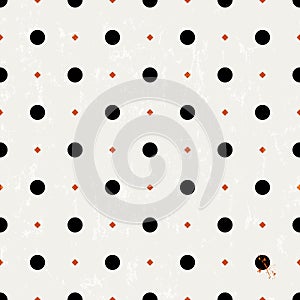 Seamless polka dots background pattern, with a light grunge structure