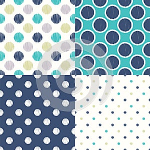 Seamless polka dots circle pattern. Repeated simple texture background