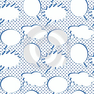 Seamless polka dots speech bubbles