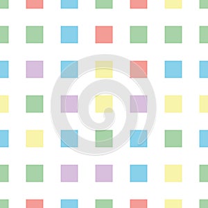 Seamless polka square pattern in different colors. Colorful theme. Sipmle flat vector wallpaper.