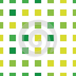 Seamless polka square pattern in different colors. Green theme. Sipmle flat vector wallpaper.