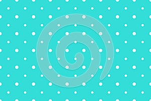 Seamless polkadot pattern with big and small dots. Repeated polka dot ornament with light dots on blue background