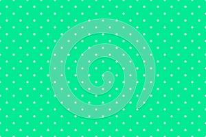 Seamless polkadot pattern with circles on green background