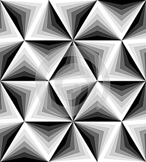 Seamless Polygonal Monochrome Pattern. Geometric Abstract Background. Suitable for textile, fabric and packaging
