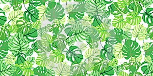 Seamless print summer nature green leaves