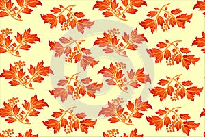 Seamless print with tree branches in autumn colors