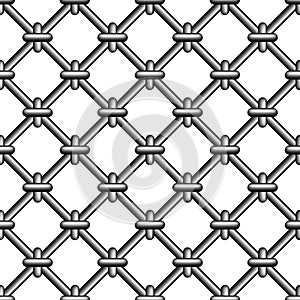 Seamless prison grating with rings, vector metal mesh grating bound rings, anti-penetration protection