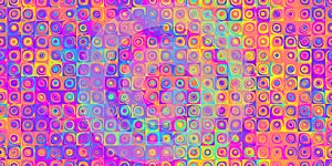 Seamless psychedelic rainbow swirling mosaic square pattern background texture