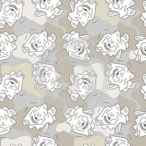 Seamless psychedlic abstract pattern with unusual repeat characters.