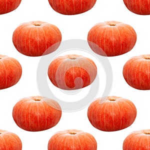 Seamless pumpkin pattern isolated on a white background