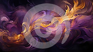 Seamless Purple and Gold Brush Stroke Wavy Banner Background