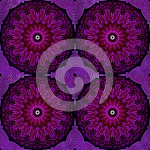 Seamless purple mandala pattern