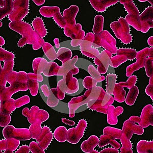 Seamless purple microorganisms pattern