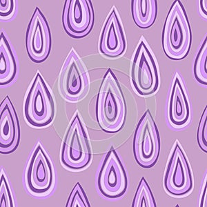 Seamless purple pattern with abstract water drops.