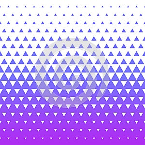 Seamless purple and white morphing triangle halftone grid gradient pattern geometric background.