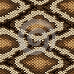 Seamless python snake skin pattern. Vector