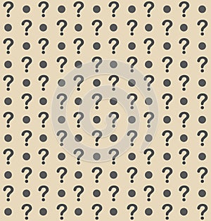 Seamless question mark background with circles in retro style