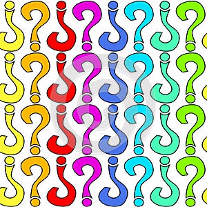 Seamless question marks colorful pattern texture