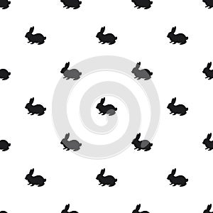 Seamless rabbit pattern on a white background