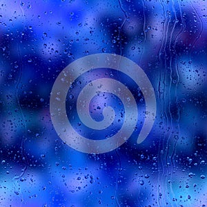 Seamless rain drop water repeat pattern on blur