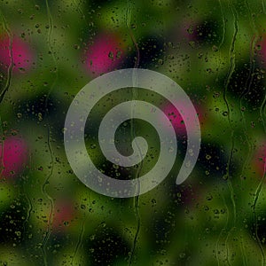 Seamless rain drop water repeat pattern on blur