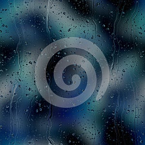 Seamless rain drop water repeat pattern on blur