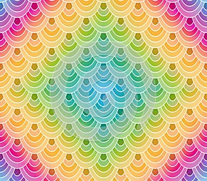 Seamless rainbow geometric vintage pattern of circles