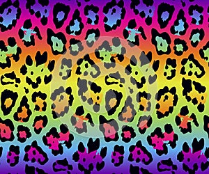 Seamless rainbow Leopard Skin Pattern for Textile Print for printed fabric design for Womenswear, underwear, activewear kidswear a photo