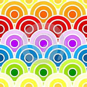 Seamless rainbow scaled circles