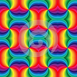 Seamless Rainbow Spirals Pattern. Geometric Abstract Background. Suitable for textile, fabric and packaging