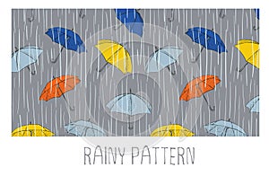 Seamless rainy pattern