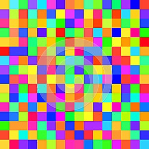 Seamless random squares, mosaic tiles pixelated, pixels colorful vibrant, vivid background pattern. blocks repeatable