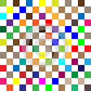 Seamless random squares, mosaic tiles pixelated, pixels colorful vibrant, vivid background / pattern. blocks repeatable pattern.