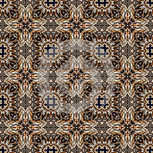 Seamless raster pattern in oriental style Flower psychedelic mosaic Pattern for wallpaper, backgrounds, decor for tapestries,