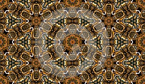 Seamless raster pattern in oriental style Flower psychedelic mosaic Pattern for wallpaper, backgrounds, decor for tapestries,