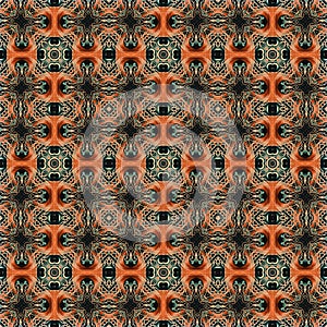 Seamless raster pattern in oriental style Flower psychedelic mosaic Pattern for wallpaper, backgrounds, decor for tapestries. Psyc